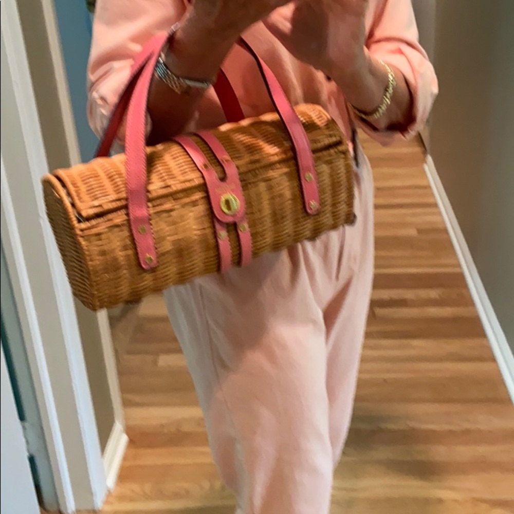 Kate Spade straw purse with dust bag-nearly new